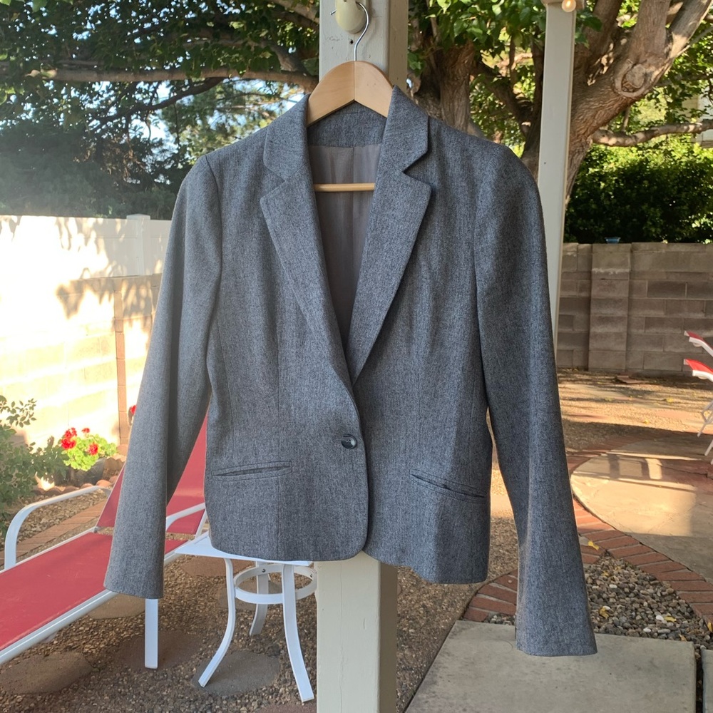 Vintage Kirtland Hall one button wool grey blazer size S